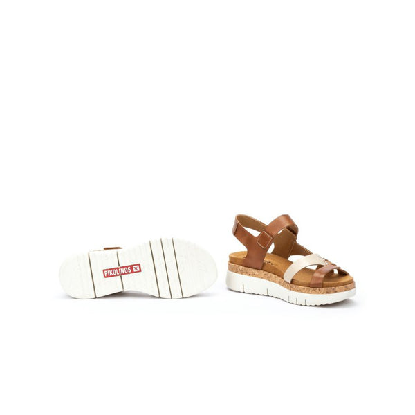 Pikolinos Palma W4N-0968C1 Ladies Marfil Leather Touch Fastening Sandals-elevate your sole