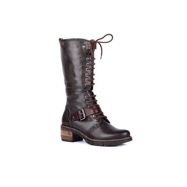 Pikolinos San Sebastia W1T-9624 Ladies Lead Leather Zip & Lace Mid-Calf Boots-elevate your sole
