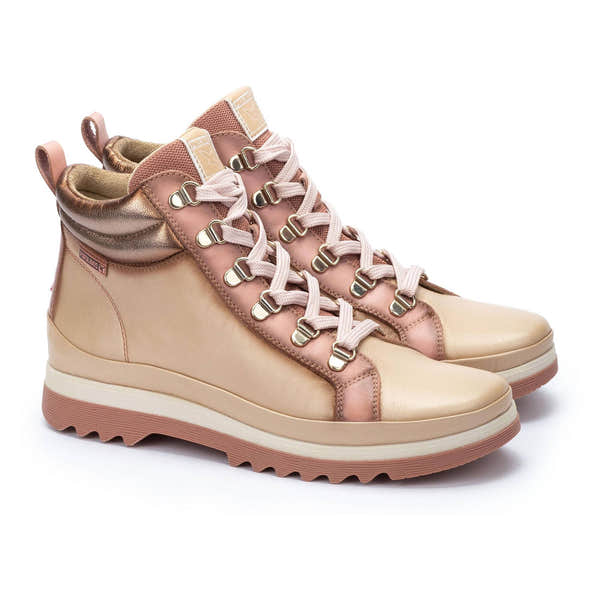 Pikolinos Vigo W3W-8564CPC1 Ladies Marfil Off White Leather Arch Support Zip & Lace Ankle Boots-elevate your sole