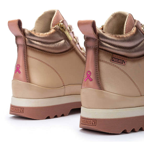 Pikolinos Vigo W3W-8564CPC1 Ladies Marfil Off White Leather Arch Support Zip & Lace Ankle Boots-elevate your sole