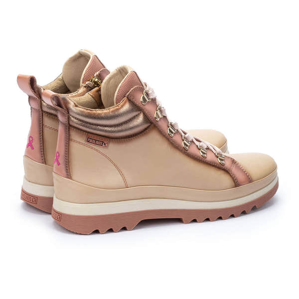 Pikolinos Vigo W3W-8564CPC1 Ladies Marfil Off White Leather Arch Support Zip & Lace Ankle Boots-elevate your sole