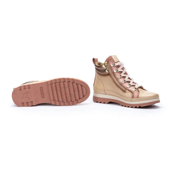 Pikolinos Vigo W3W-8564CPC1 Ladies Marfil Off White Leather Arch Support Zip & Lace Ankle Boots-elevate your sole