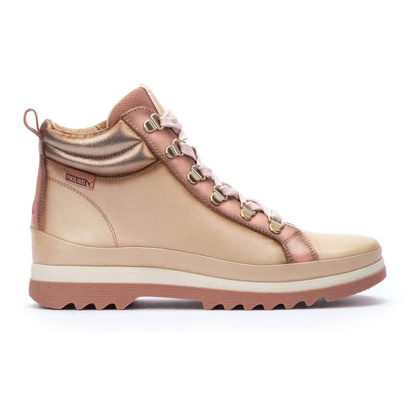 Pikolinos Vigo W3W-8564CPC1 Ladies Marfil Off White Leather Arch Support Zip & Lace Ankle Boots-elevate your sole