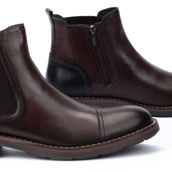 Pikolinos York M2M-8022C1 Mens Olmo Brown Leather Side Zip Ankle Boots-elevate your sole