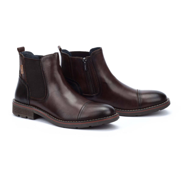 Pikolinos York M2M-8022C1 Mens Olmo Brown Leather Side Zip Ankle Boots-elevate your sole