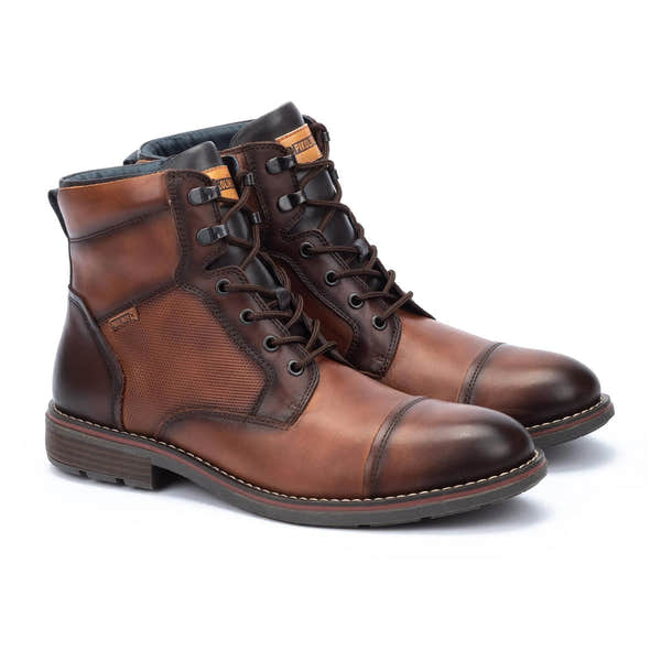 Pikolinos York M2M-8156C1 Mens Cuero Brown Leather Zip & Lace Ankle Boots-elevate your sole