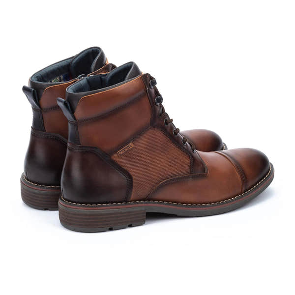 Pikolinos York M2M-8156C1 Mens Cuero Brown Leather Zip & Lace Ankle Boots-elevate your sole
