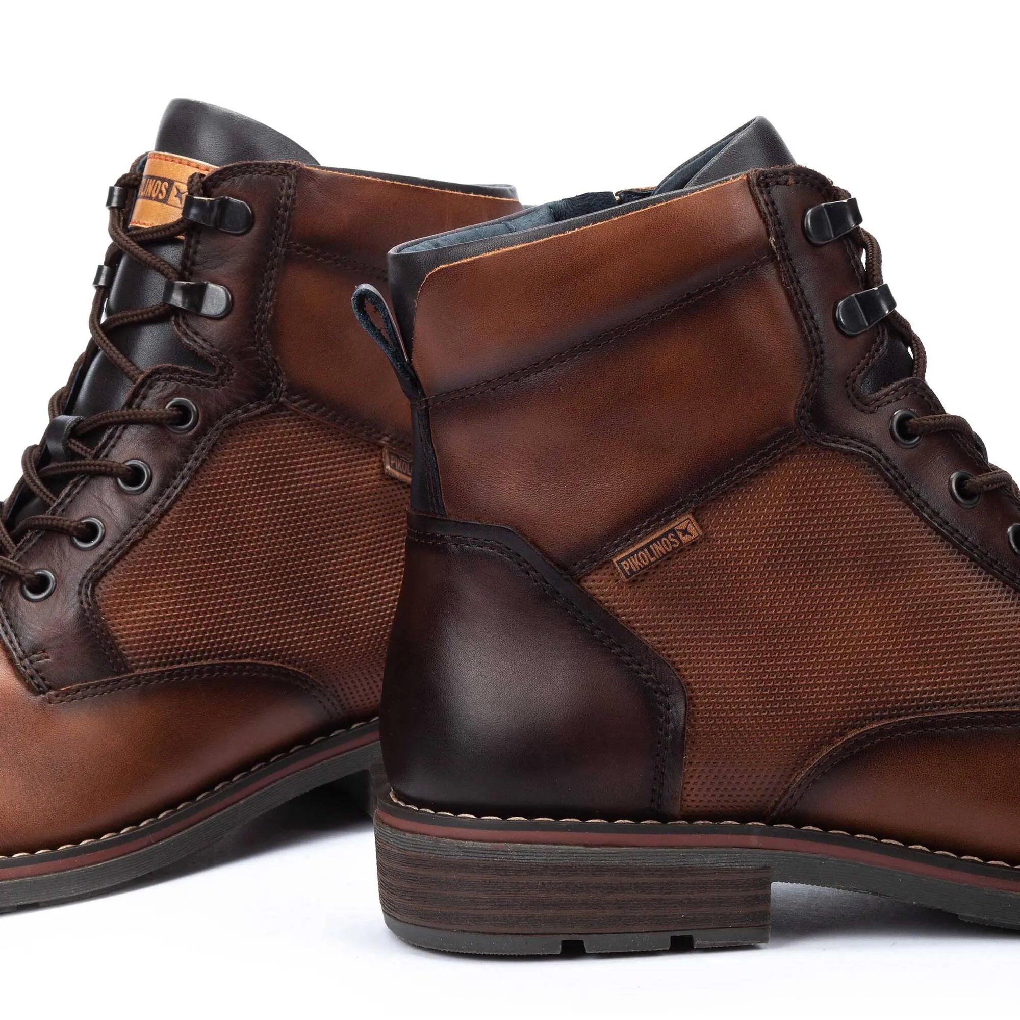 Pikolinos York M2M-8156C1 Mens Cuero Brown Leather Zip & Lace Ankle Boots-elevate your sole