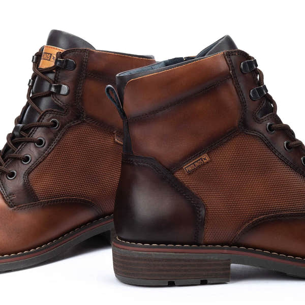 Pikolinos York M2M-8156C1 Mens Cuero Brown Leather Zip & Lace Ankle Boots-elevate your sole
