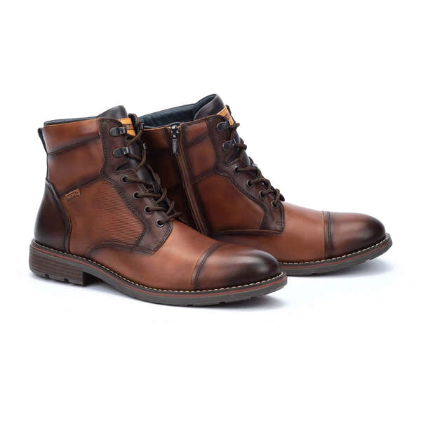 Pikolinos York M2M-8156C1 Mens Cuero Brown Leather Zip & Lace Ankle Boots-elevate your sole