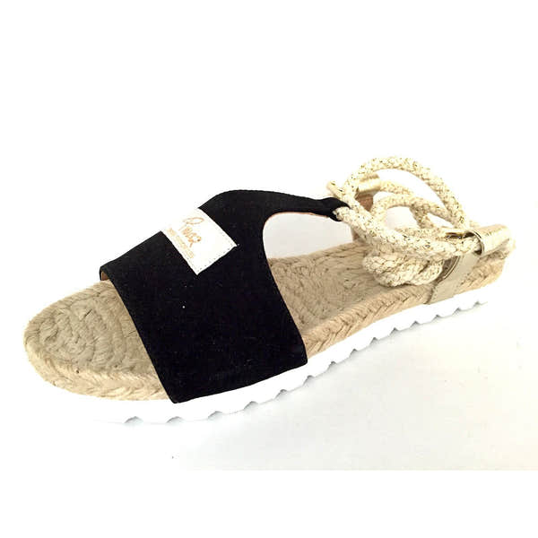 Pinaz Martina Black Suede Flat Platform Sandals - elevate your sole