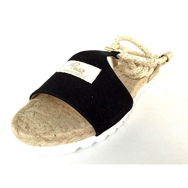 Pinaz Martina Black Suede Flat Platform Sandals - elevate your sole