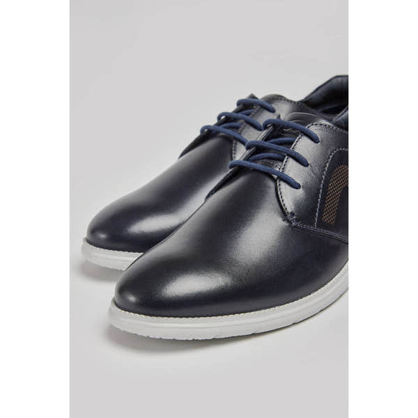 Pods Aston Mens Navy Leather Lace Up Shoes-elevate your sole