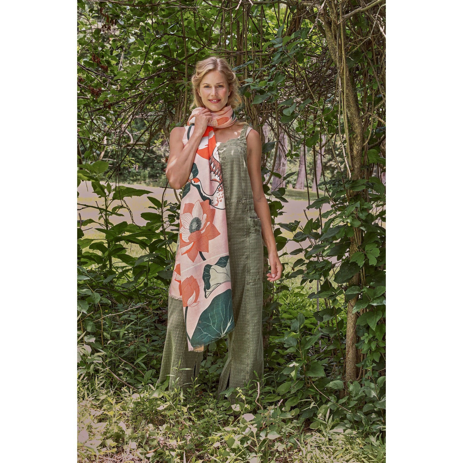 Powder Crane at Sunrise Print Scarf - Petal-elevate your sole