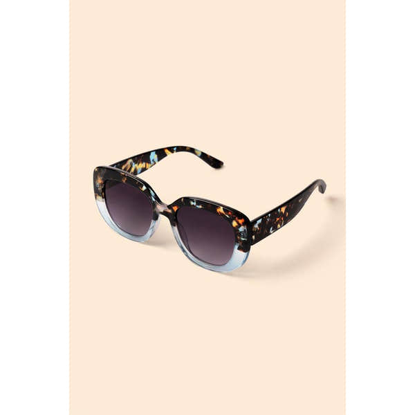 Powder Polina Ltd Edition sunglasses with tortoiseshell and aqua frame, dark gradient lenses, stylish and limited edition accessory.