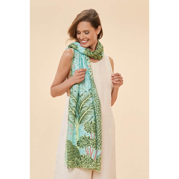 Powder Secret Paradise - Aqua Print Scarf-elevate your sole