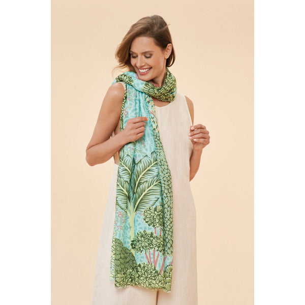 Powder Secret Paradise - Aqua Print Scarf-elevate your sole