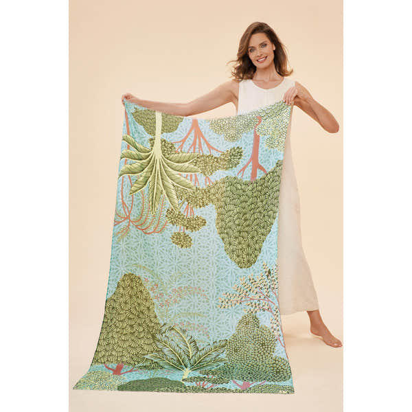 Powder Secret Paradise - Aqua Print Scarf-elevate your sole