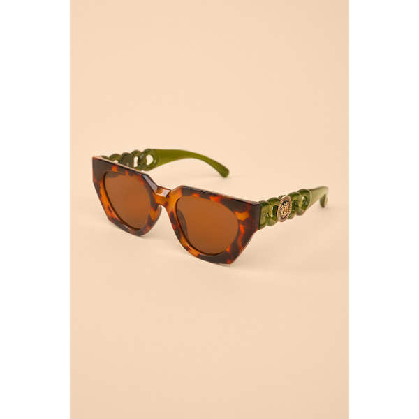 Powder Zelia Luxe Sunglassses - Tortoiseshell/Olive-elevate your sole