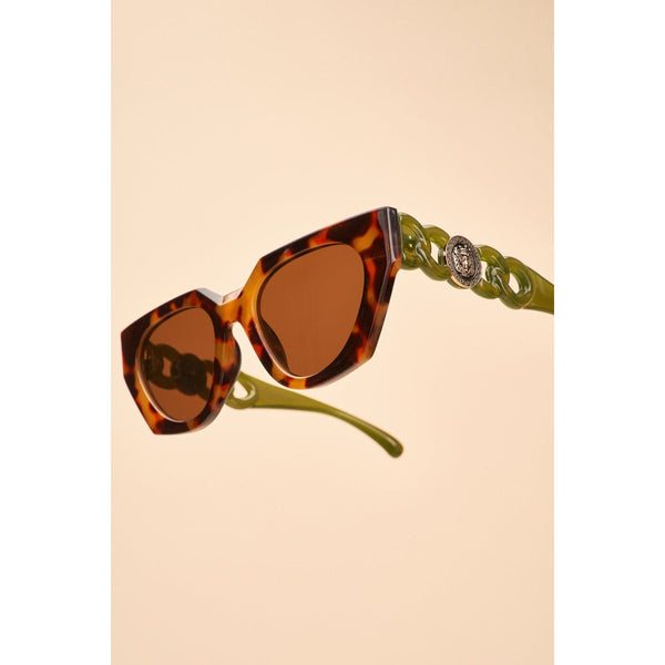 Powder Zelia Luxe Sunglassses - Tortoiseshell/Olive-elevate your sole