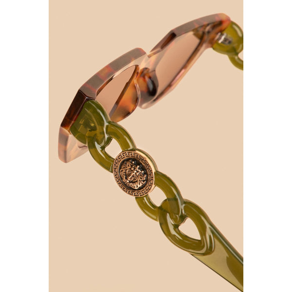 Powder Zelia Luxe Sunglassses - Tortoiseshell/Olive-elevate your sole