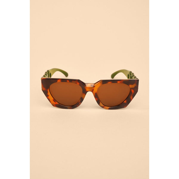 Powder Zelia Luxe Sunglassses - Tortoiseshell/Olive-elevate your sole