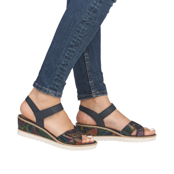 Remonte R6252-15 Ladies Multi Leather Touch Fastening Sandals