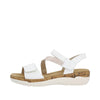 Remonte R6860-80  Ladies White & Rose Gold Leather Touch Fastening Sandals