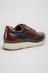 Pods Rainer Mens Brown & Navy Leather Lace Up Shoes