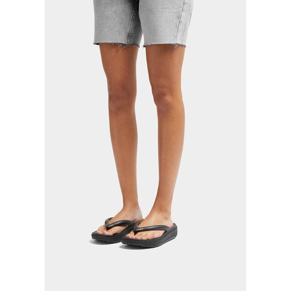 FitFlop HF4-001 Relieff Recovery Ladies Wide Black Slip On Sandals