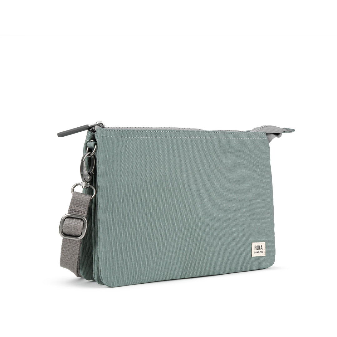 Roka Carnaby Crossbody Pewter XL Recycled Canvas