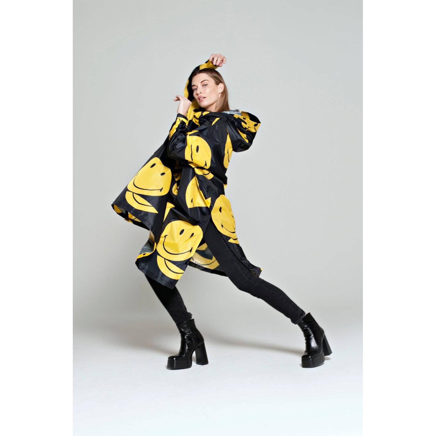 Rainkiss All Smiles x Smiley Black Rain Poncho-elevate your sole