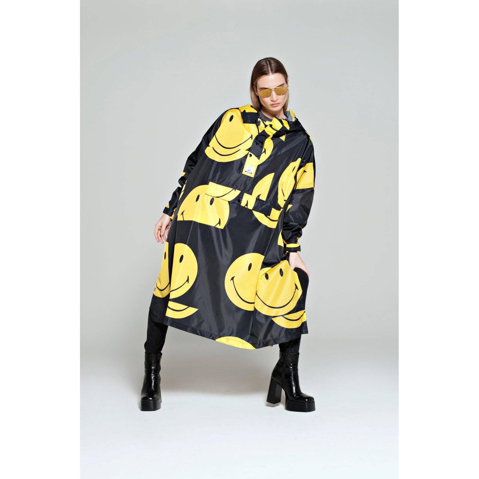 Rainkiss All Smiles x Smiley Black Rain Poncho-elevate your sole