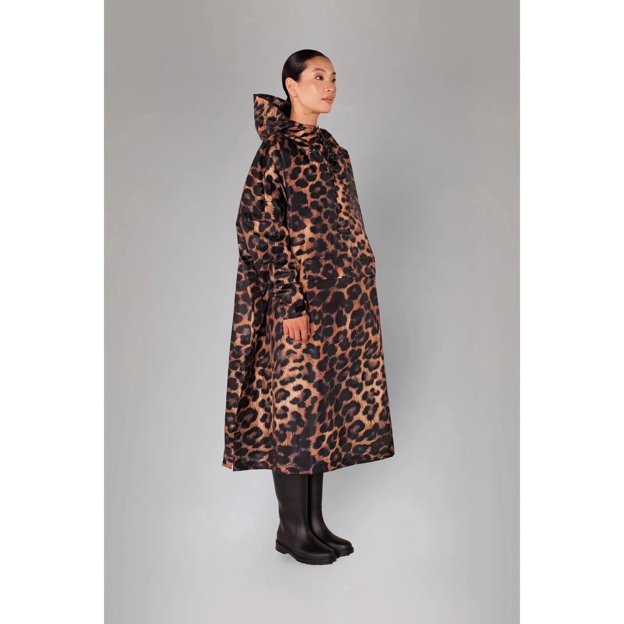 Rainkiss Dark Leopard Rain Poncho