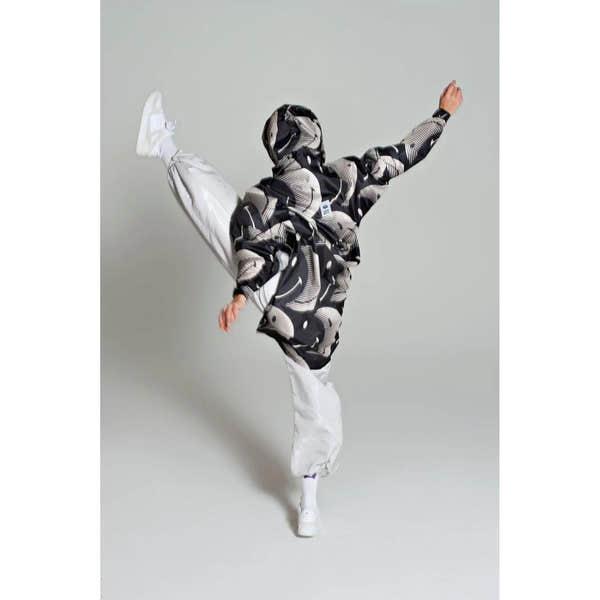 Rainkiss Half Moon x Smiley Black and White Rain Poncho-elevate your sole