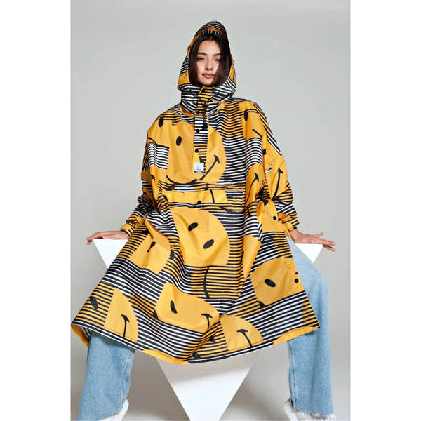 Rainkiss Sunset x Smiley Yellow Rain Poncho-elevate your sole