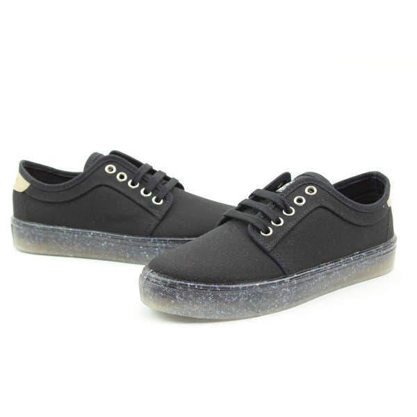 Recykers Peckham Ladies Black Lace Up Trainers2 - elevate your sole