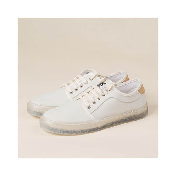 Recykers Peckham Ladies White Lace up trainers - elevate your sole