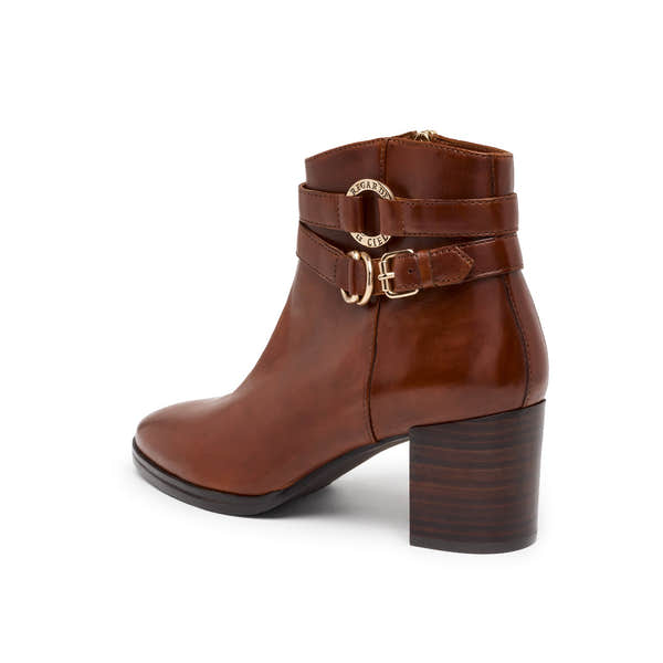 Regarde Le Ciel Joan-01 Ladies Brown Tan Leather Side Zip Ankle Boots-elevate your sole