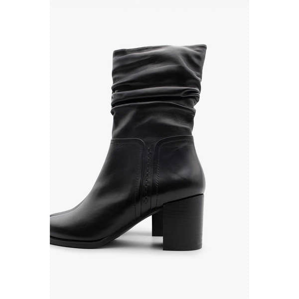 Regarde Le Ciel Joan-11 Ladies Black Leather Side Zip Mid-Calf Boots-elevate your sole