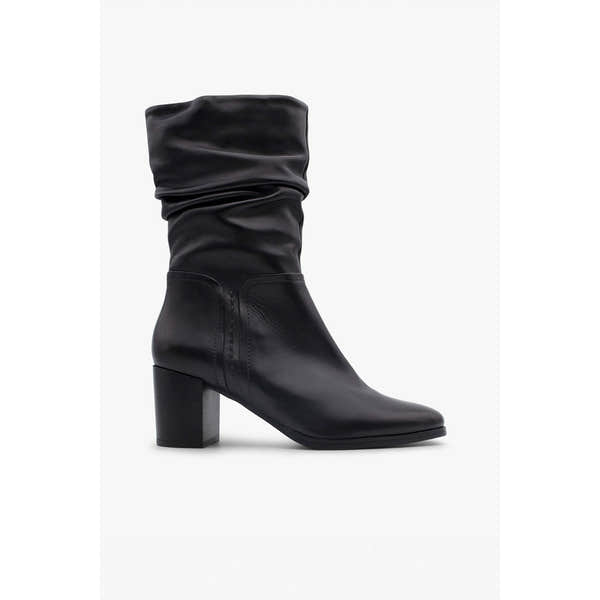 Regarde Le Ciel Joan-11 Ladies Black Leather Side Zip Mid-Calf Boots-elevate your sole