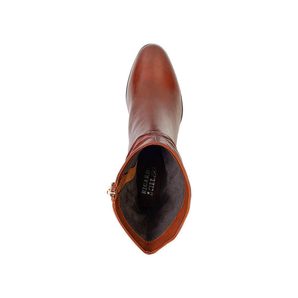 Regarde Le Ciel Joan-11 Ladies Brown Leather Side Zip Mid-Calf Boots-elevate your sole