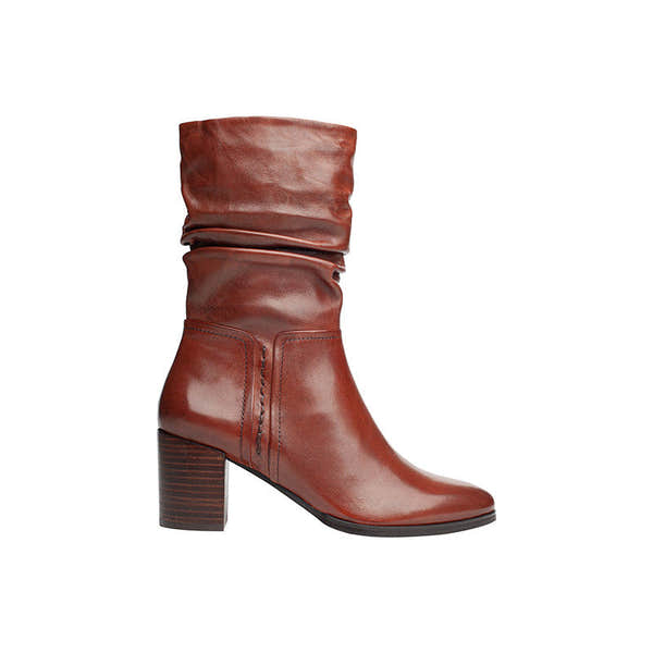 Regarde Le Ciel Joan-11 Ladies Brown Leather Side Zip Mid-Calf Boots-elevate your sole