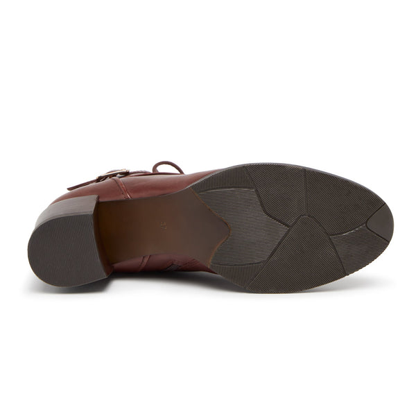 Regarde Le Ciel Jolene-04 Ladies Rust Brown Leather Zip & Lace Ankle Boots-elevate your sole