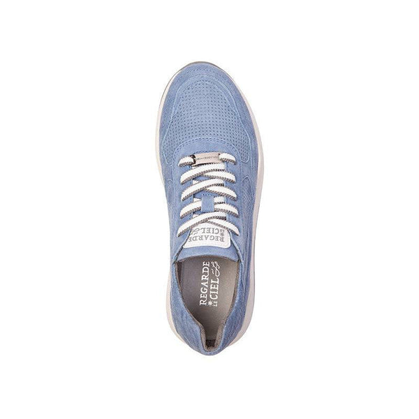 Regarde Le Ciel Luana 06 Ladies Jeans Blue Leather Lace Up Trainers-elevate your sole