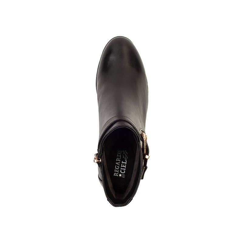 Regarde Le Ciel Patricia-84 Ladies Black Leather Side Zip Ankle Boots-elevate your sole