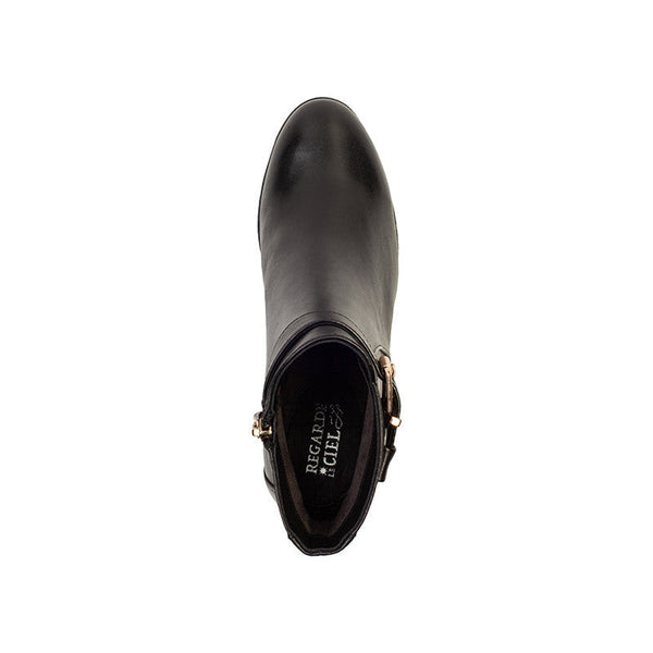 Regarde Le Ciel Patricia-84 Ladies Black Leather Side Zip Ankle Boots-elevate your sole