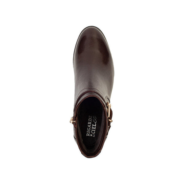 Regarde Le Ciel Patricia-84 Ladies Brown Leather Side Zip Ankle Boots-elevate your sole
