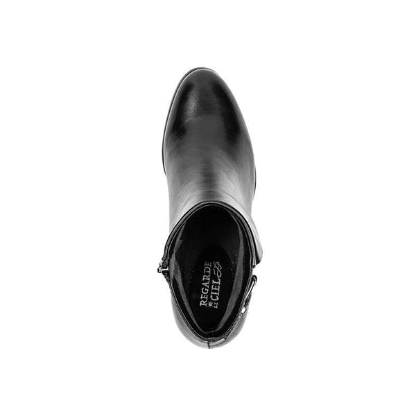 Regarde Le Ciel Sonia-128 Ladies Black Leather Side Zip Ankle Boots-elevate your sole