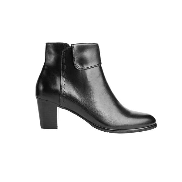 Regarde Le Ciel Sonia-128 Ladies Black Leather Side Zip Ankle Boots-elevate your sole